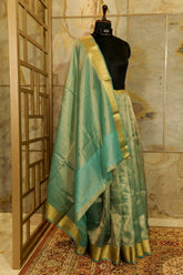 Turquoise Tissue Saree